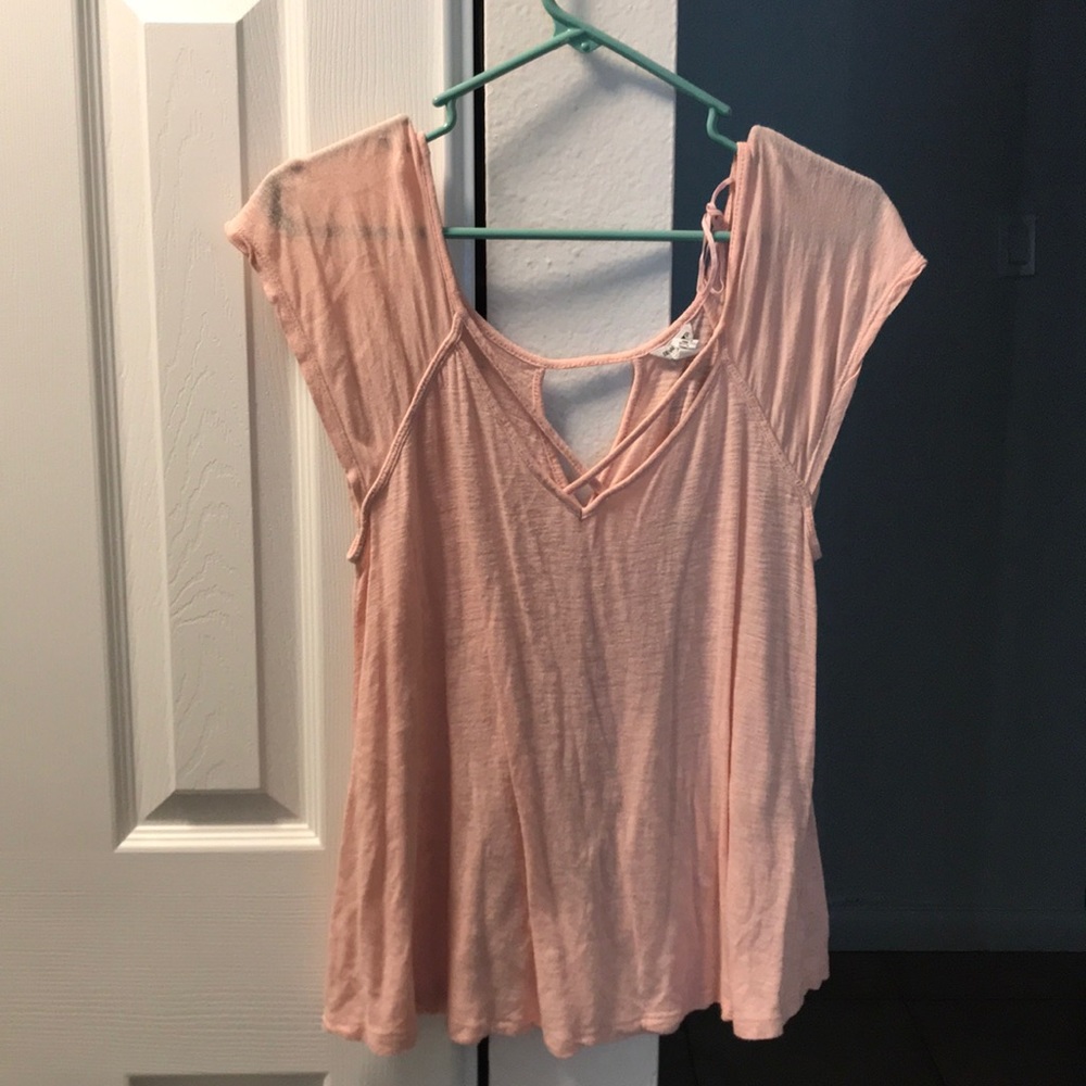 Pink criss cross shirt